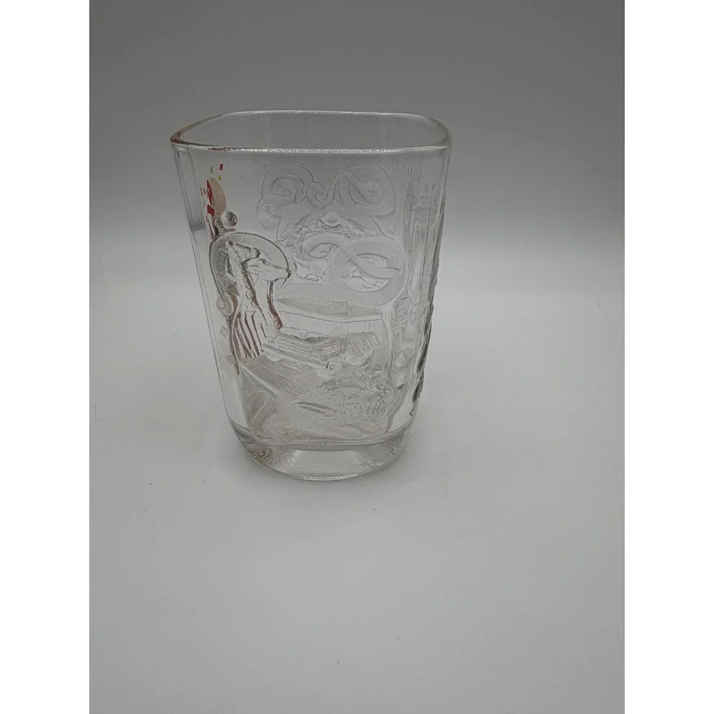 Disney World 2000 McDonald's Glass Safari Mickey Mouse Souvenir Tumbler Clear